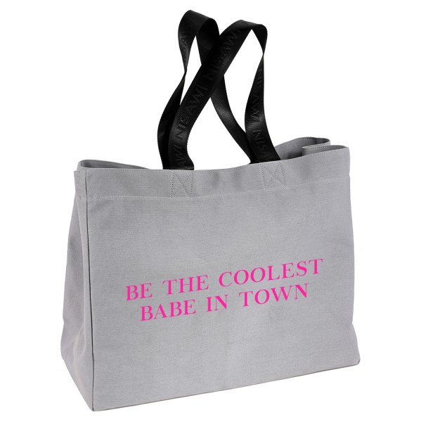 NISAWI Shopper "Coolest babe in town (neonpink)" grau